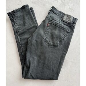 Levis 34-32 Black Jeans Black Denim Straight Leg Black Label Red Tag